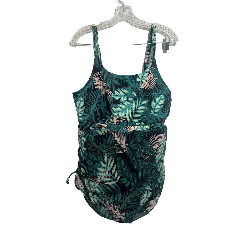 SWIM by Cacique Green Palm Dress Swim One Piece NEW‎ Size 20